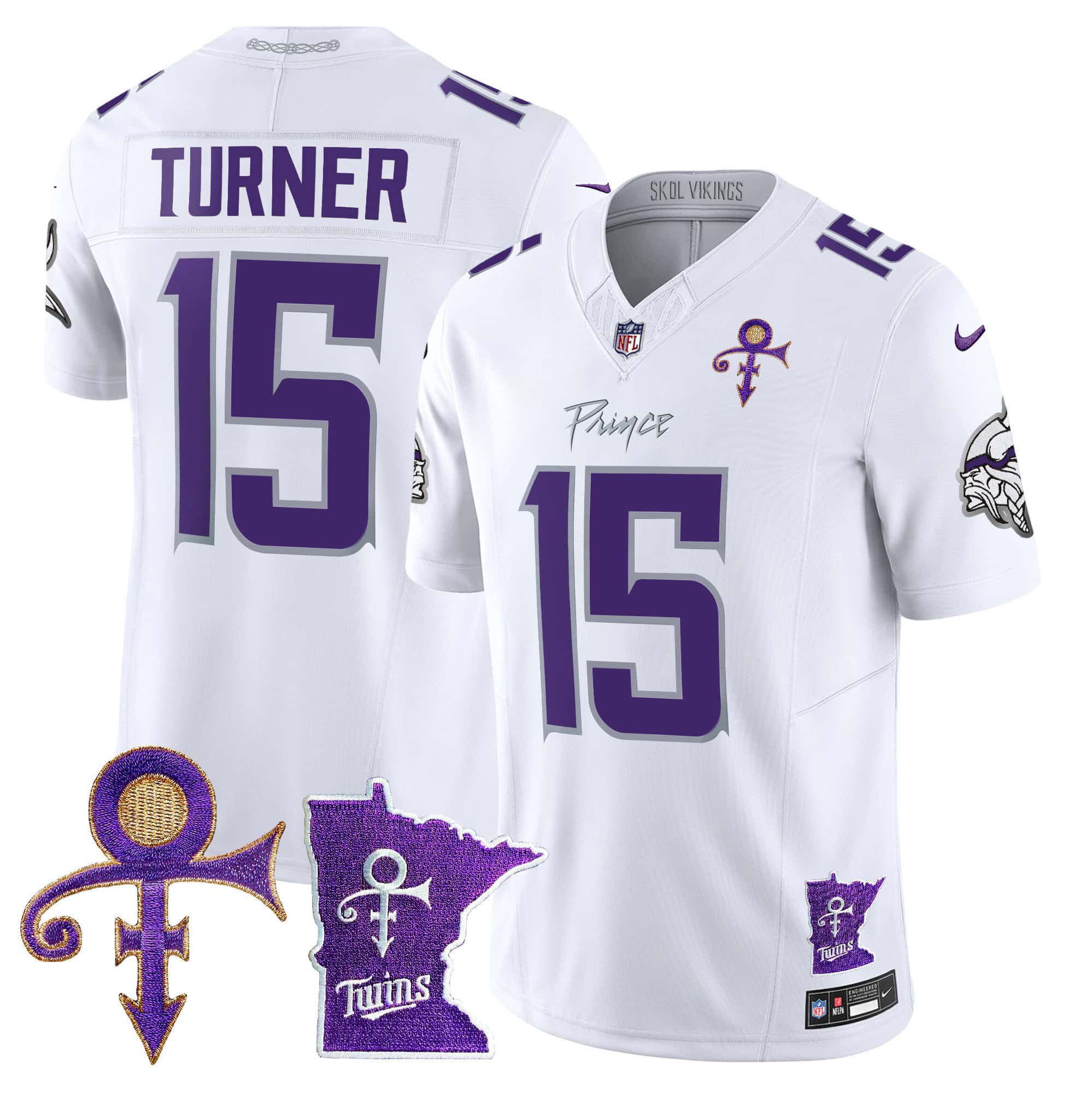 Men Minnesota Vikings #15 Turner White 2024 Nike Prince Vapor Limited NFL Jersey->indianapolis colts->NFL Jersey
